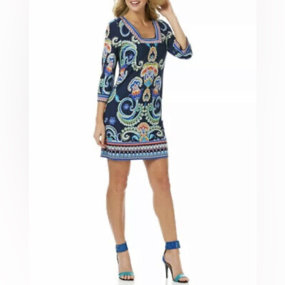 Laundry by Shelli Segal Y2K paisley/floral print knee length dress / 4 / EUC - Picture 3 of 16